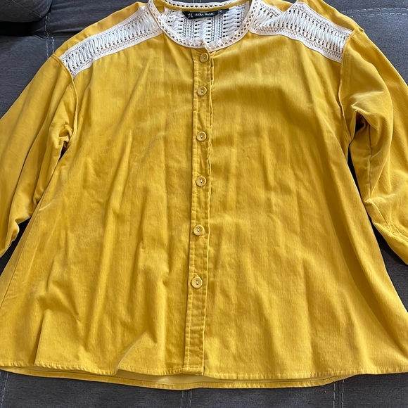 Zara Tops Zara Mustard Yellow Top Poshmark
